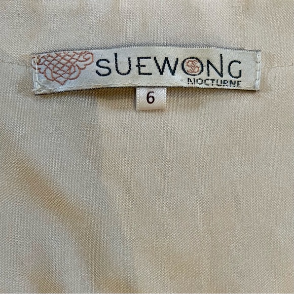 Sue Wong Cocktail Dress Embellished with Sequins Women’s Size 6 Champagne/Blush - Picture 11 of 12